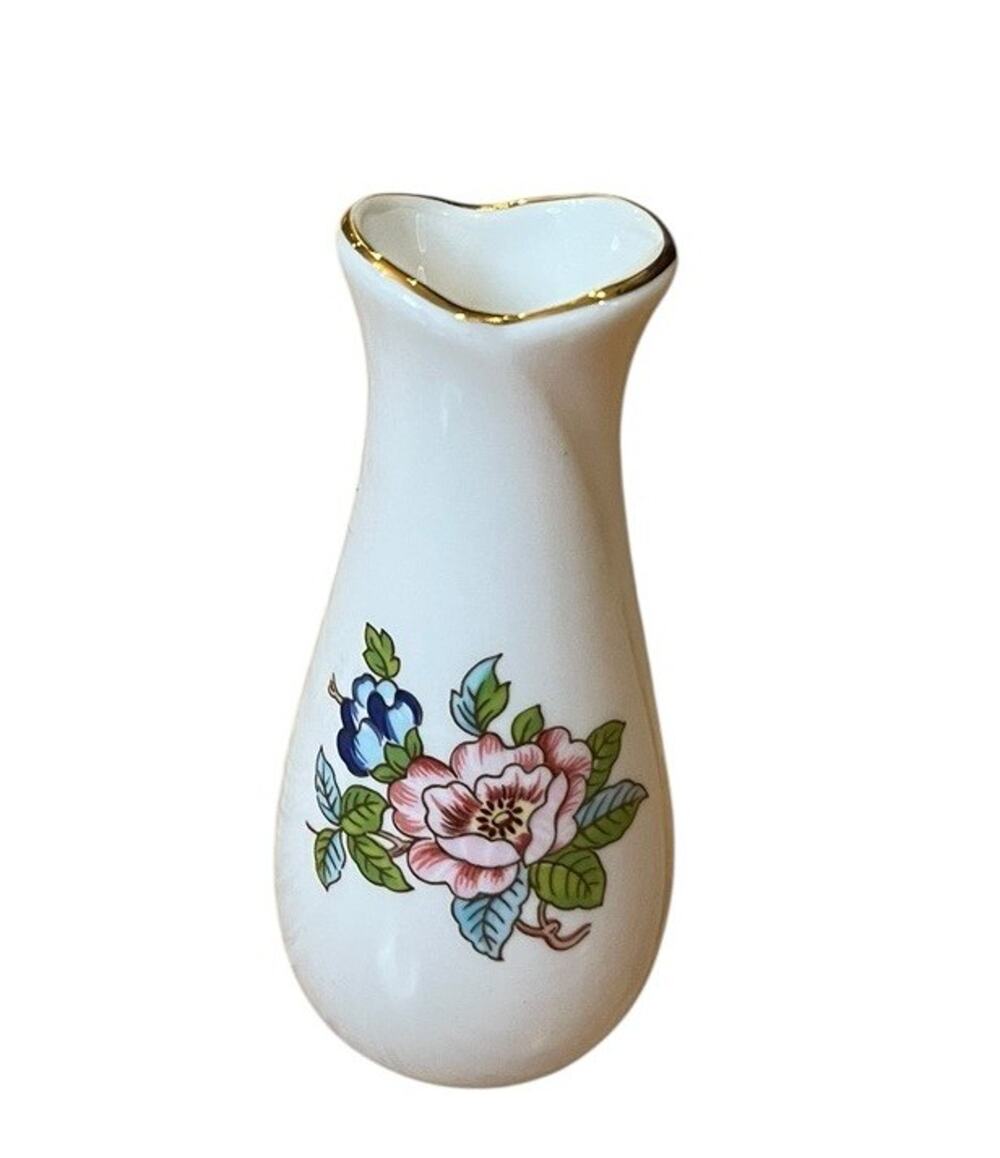 AYNSLEY PEMBROKE Floral Bud VASE 24kt Gold Trim Made In England 3.5”